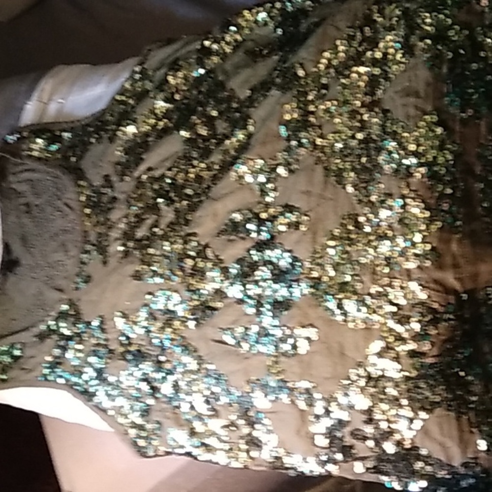 Jcrew  sequin tank top dark khaki green Like new size 10